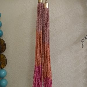 Pink coral beaded necklace Chico's